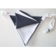 10m Navy and White Fabric Bunting